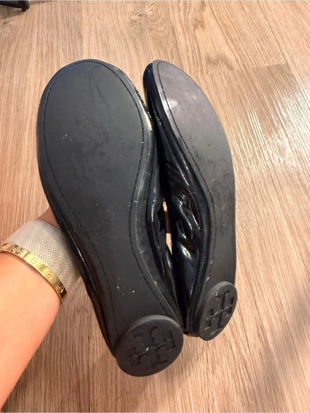 Tory Burch Eddie Scrunch Patent Ballet Flat